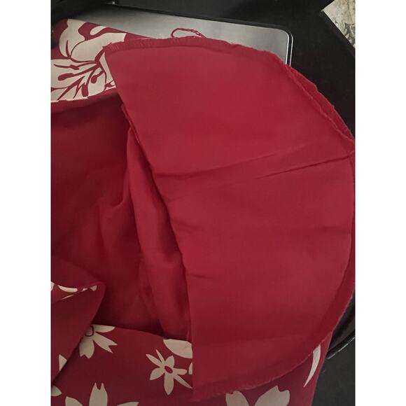 Chadwick’s Vintage Hawaiian Print Wrap Dress Size 8 Petite Red Ivory 100% Silk - Picture 11 of 11